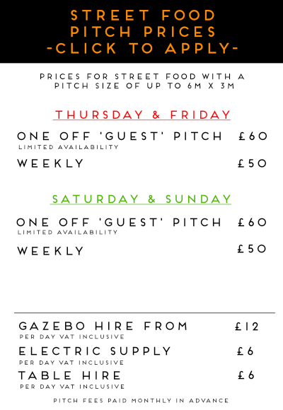 Horsham Markets Street Food Pitch Prices